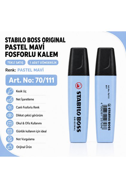 BOSS Fosforlu Kalem 1 Adet – Metin İşaretleme Kalemi