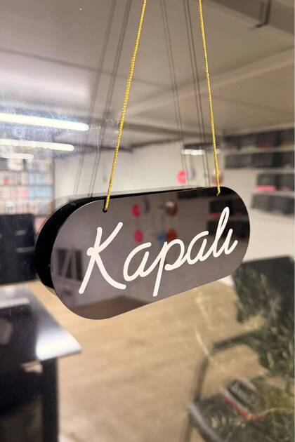 Oval Plexiglass Open Closed Sign with Suction Cup Store Shop Boutique Workplace Open Closed Plexiglass Sign Stylish Design - Black and White