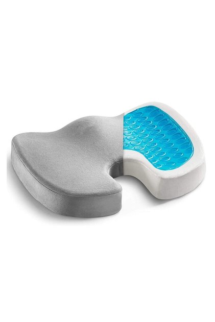 Gel Enhanced Memory Foam Seat Cushion,Ergonomic U-Shaped Orthopedic Pad for Office and Car,Grey