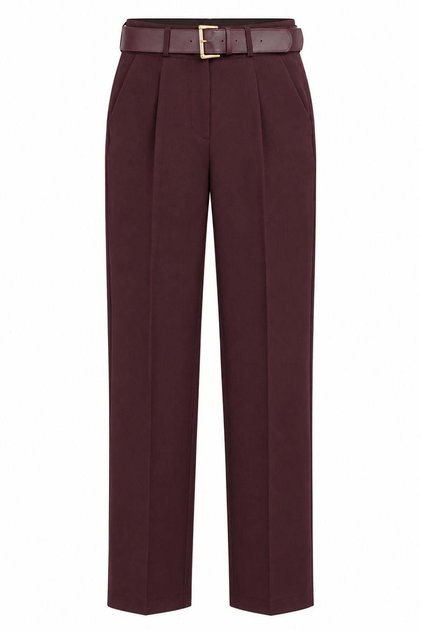 Belted Single Pleat Double Leg Pants