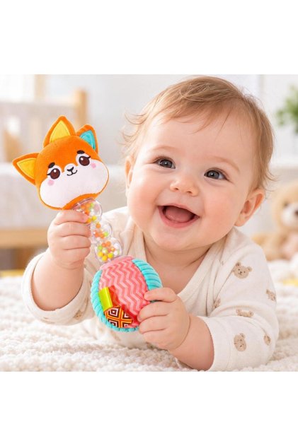 Hand-Held Rattle for Babies Supports Sensory and Intelligence Development in Infants.