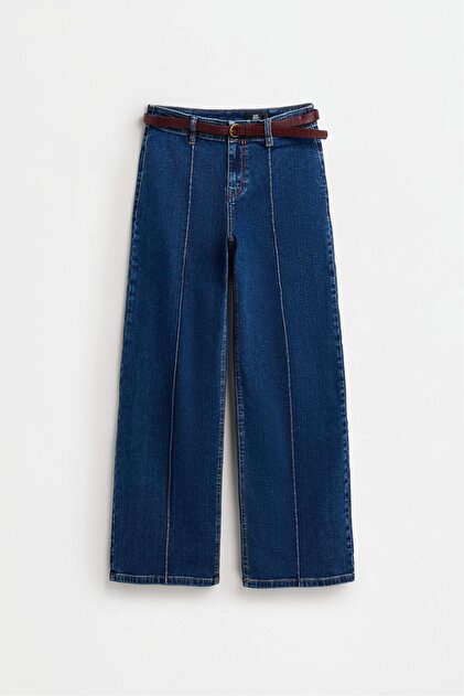 Straight fit dikiş detaylı jean