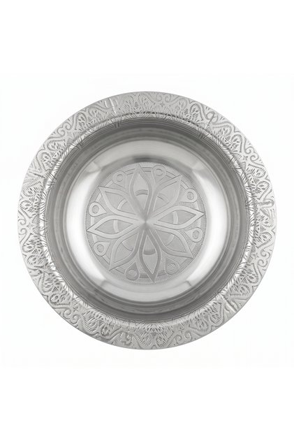 Stainless Steel Soup Plate 15.5 cm Patterned Luxury Set of 6 (6 Pieces) Deep Tableware Dinner Plate