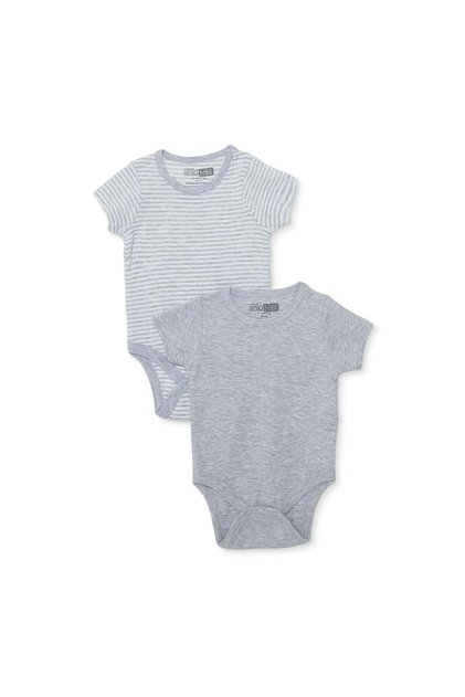 HelloBaby Erkek Bebek 2li Body Çıtçıtlı Çıtçıtlı Yaka Kısa Kol
