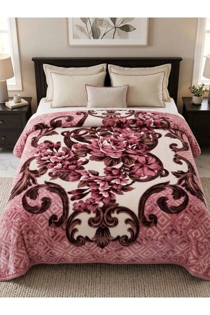 %100 polyester vizon battaniye çift kişilik 200 x 240 cm