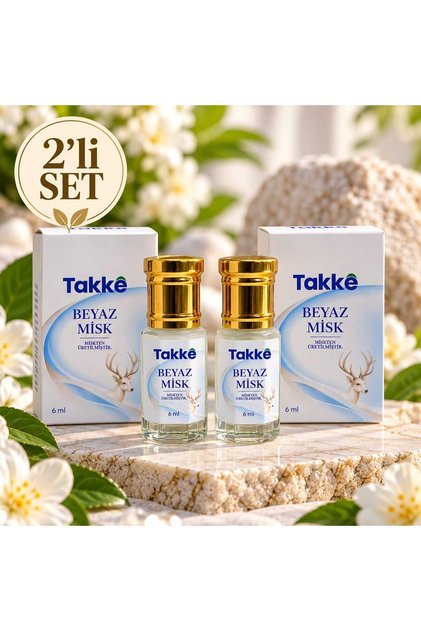 ® Beyaz Misk Alkolsüz Esans 6 ml x 2 – 2’li Set Yoğun Kıvamlı Uzun Süre Kalıcı Ferah Koku
