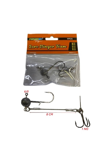 Çelik Telli Jig Head + 3'lü iğne 6/0 20gr. Silikon Yem İğne Takımı