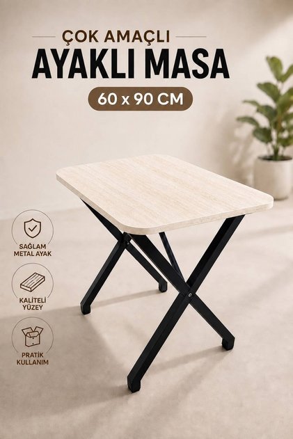 60x90 X Ayak Masa Balkon Masası Ders Çalışma Masası
