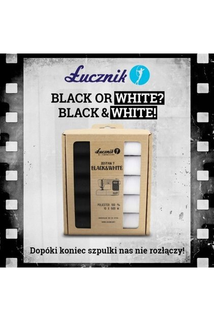 Set de ațe pentru mașina de cusut Negru și Alb Alb Negru Durabil