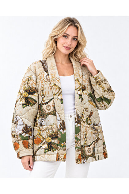New Season Quilted Women's Jacket Italian Two-Pocket 44/50 Oversize