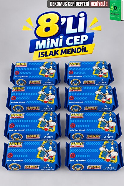 Lisanslı 8 Adet Islak Mendil Dekomus Cep Defteri Hediyeli