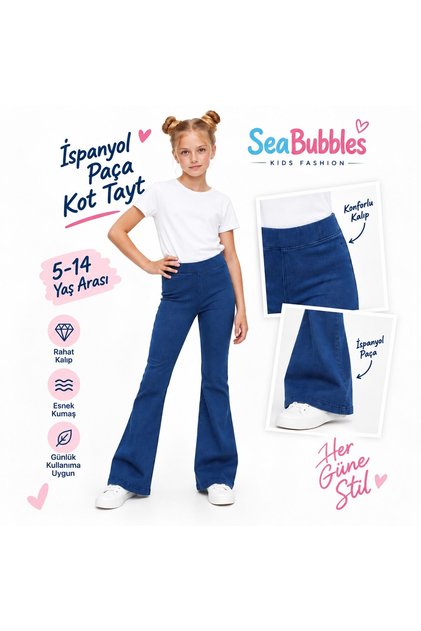 Denim Lycra Spanish Leg Girls' Leggings