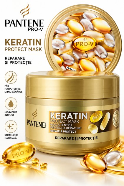 Pro-V Keratin Protect Mask Mască de Păr pentru Reparare și Protecție, 200 ml