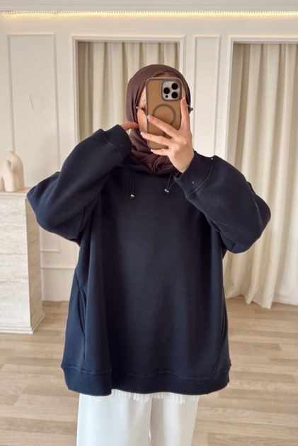 3 İplik Şardonlu Sweat-Lacivert