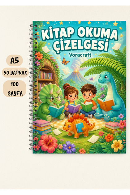 Children's Book Reading Chart Notebook A5 50 Sheets 100 Pages Wire Spiral Kto00003