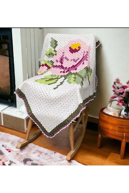 Sofa Throw, Blanket, Hand-Knitted Blanket