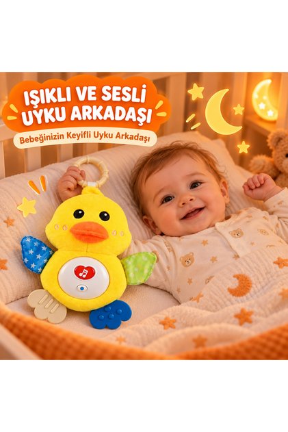 Işıklı ve Sesli Civciv Bebek Uyku Arkadaşı Müzikli Yumuşak Oyuncak