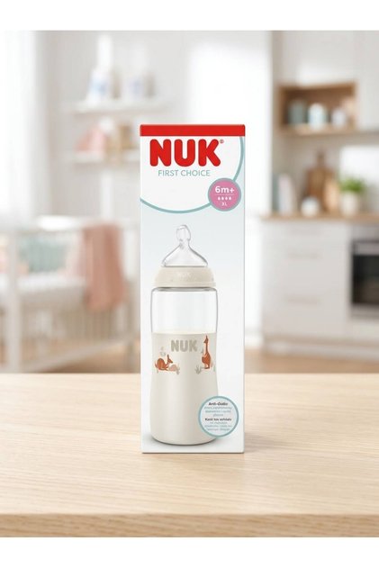 First Choice+ Koyu Kıvamlı Besinler İçin Silikon Emzikli Geniş Ağızlı Biberon 6 Ay+ (XL Boy)