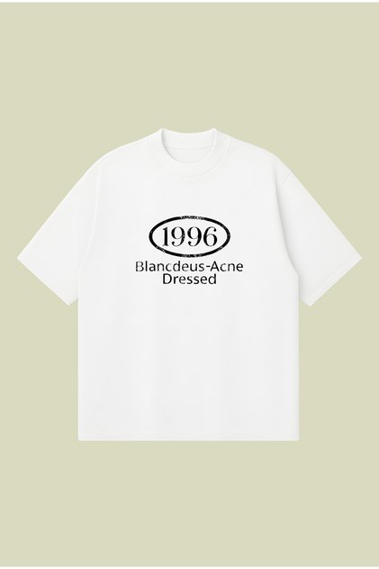 Acne Studios Blanc Printed Oversize Boxy Cut Unisex 100% Cotton Tshirt | Streetwear