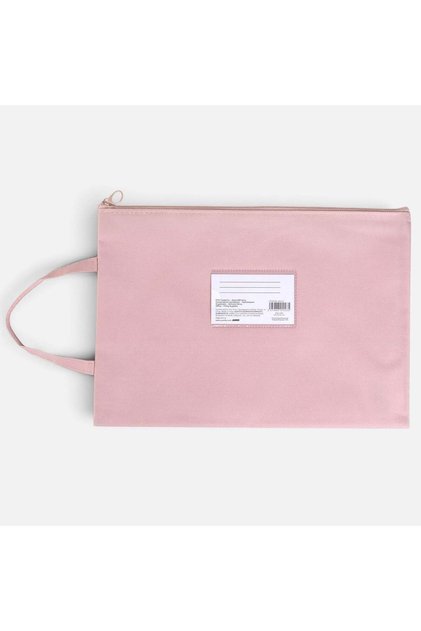 Mapa din Material Textil Roz cu Maner 34x24cm