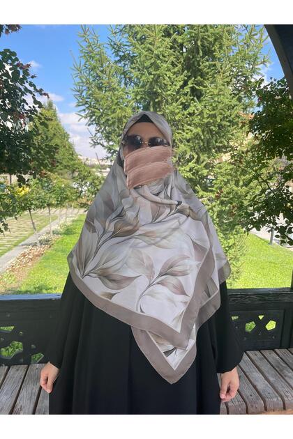 Large Size Leaf Pattern Cotton Soft Scarf 120X120