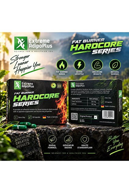 Adipo Hard.core Fat Burner Weight Loss Control Men And Women Support 30 Caps