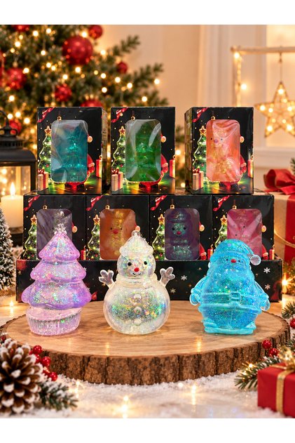 🎄 Simli Işıklı Yılbaşı Figürü – Noel Baba / Kardan Adam / Çam Ağacı