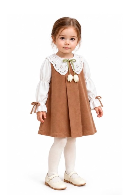 Girl's tulip neck shirt dress