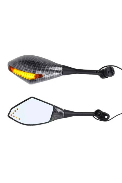 PULSAR RS200 SİNYALLİ AYNA TAKIMI KARBON (KATLANMAZ SABİT)