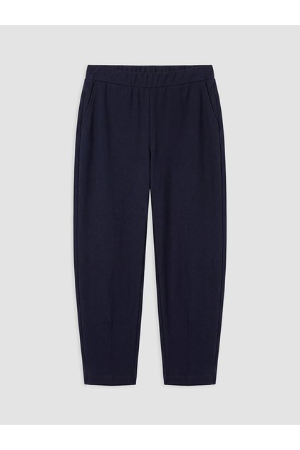 Two Mt Shop Quality Lcw Curve Navy Blue Diver Fabric Straight Loose & Baggy Women's Sweatpants