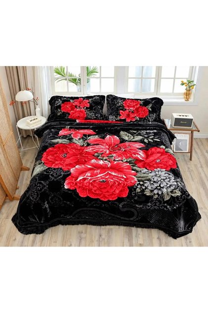 طقم بطانية كلاودي مزدوج 4 قطع 220×240 سم - بطانيات ماس كوري – ناعمة وثقيلة فاخرة - طقم بطانية نفرين -