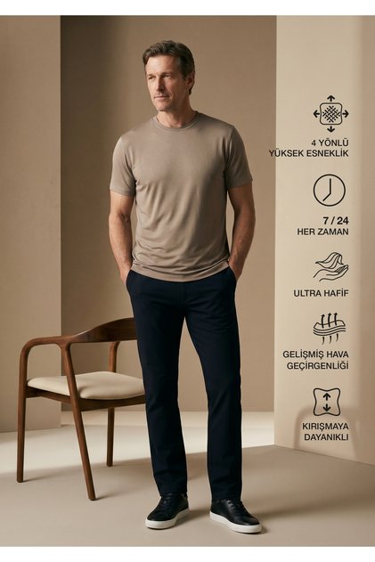 Pergamon | Anti-Wrinkle, 4-Way Stretch, Breathable 24/7 Technical Jogger Pants - Dark Navy Blue