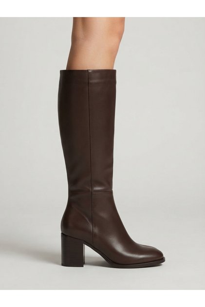 Genuine Leather Half Fur Zippered Boots Women's Shoes