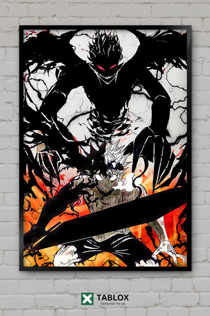 Asta Black Clover Anime Manga Karakter Büyü Savaşçı Çerçeve Görünümlü Dekoratif MDF Tablo