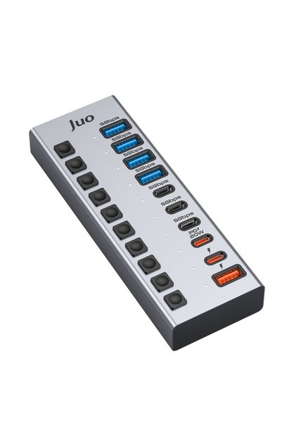 USB-A 10 Portlu Anahtarlı 5*USB-A 5*Type-C 5Gbps PD Hızlı Şarj Destekli USB 3.1 Çoklayıcı Dönüştürücü Hub