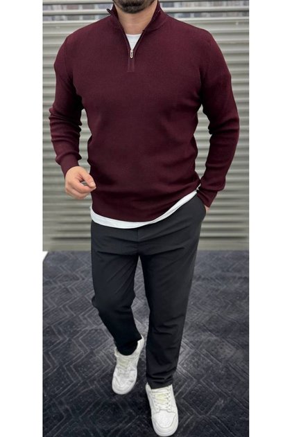 Half Zipper Men's Knitwear Sweater