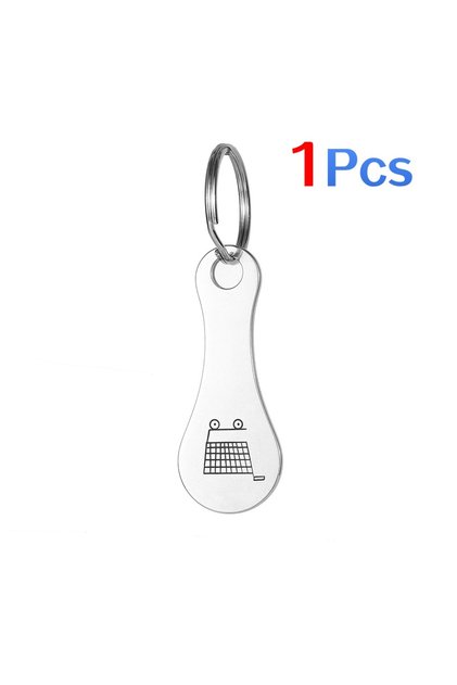1Pcs 1-10Pcs Stainless Steel Trolley Coin Keychain, Supermarket Shopping Cart Token for Daily Use an