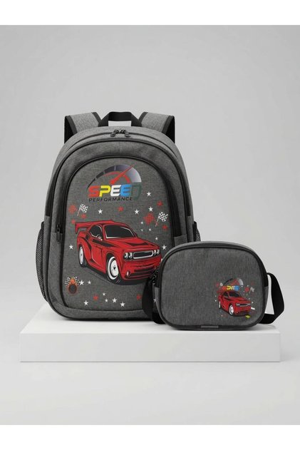 Speed Written Boys' School Bag Gray