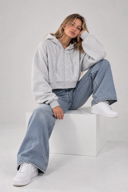 Sweat Kapüşonlu Kısa BSR1883