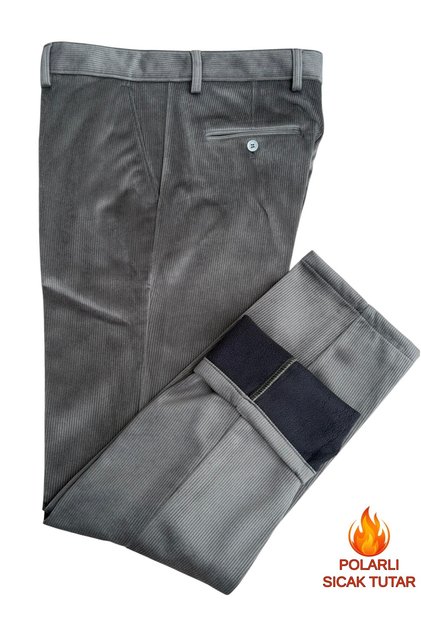 Men's Comfortable Fit High Quality Classic Winter Thick Fleece Lined Thermal Velvet Trousers Dad Ribbed Pants