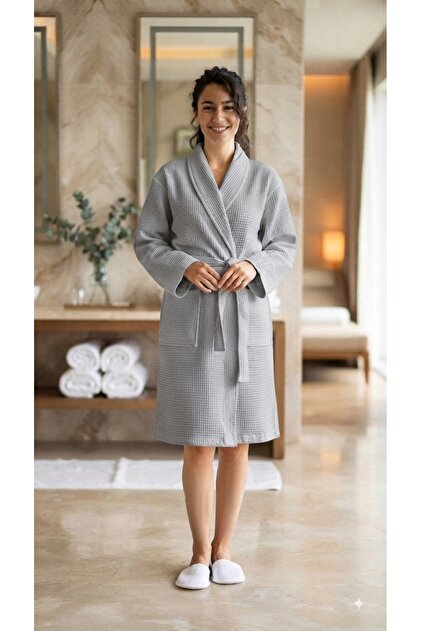 100% Cotton Waffle, Luxury Hotel & Spa Bath Pique Robe, Lightweight Summer Pique Robe, Unisex Pique Robe