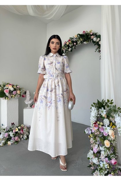 Zarm Model Midi Boy Shirt Collar Dress