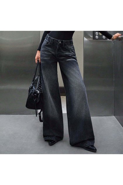 JOVVIN Grunge Koyu Yıkamalı Jean