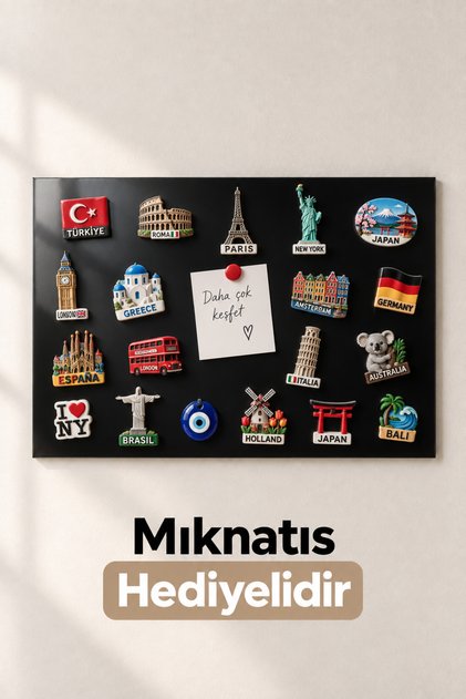 Siyah Metal Magnet Panosu, Dekoratif Not, Fotoğraf Biriktirme, Magnet Biriktirme Panosu (Mıktanıs Hediyeli)