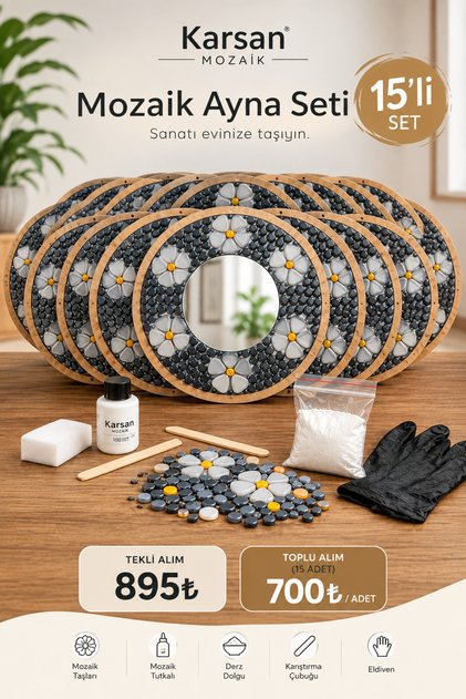 Mozaik Seti Workshop Toplu Paket - Workshop Etkinlik (15 ADET)