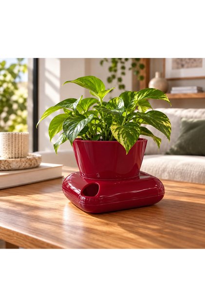 Gala Dekoratif Saksı 3,5 LT 19,5x19,5x14 cm 2 Parça Parlak Yüzeyli Modern Plastik Saksı