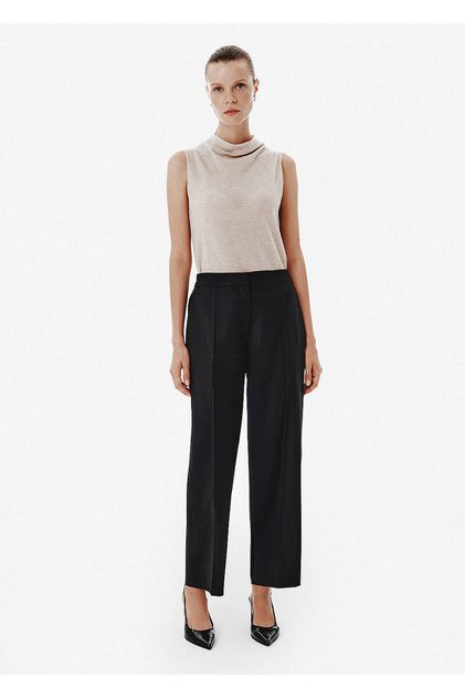 Relaxed Fit Straight Leg Black Trousers