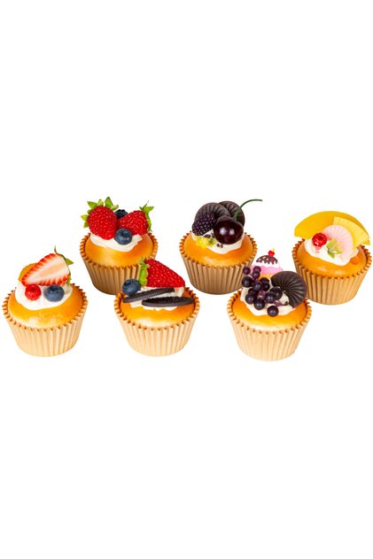 Yapay Meyveli Cupcake 6'lı Set Magnetli