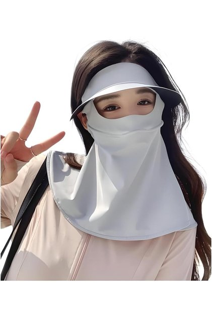 3-in-1 Sun Mask Hat with Neck Cover,2-Pack UPF 50+ UV Protective Outdoor Cycling Hat