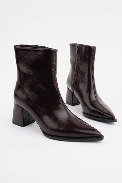 Ayuka Women's Pointed Toe Thick Heeled Stylish Ankle Boots – Modern Design Heel Height 6 cm